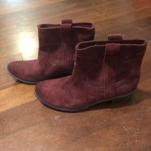 Burgundy suede ankle boots Luck Brand